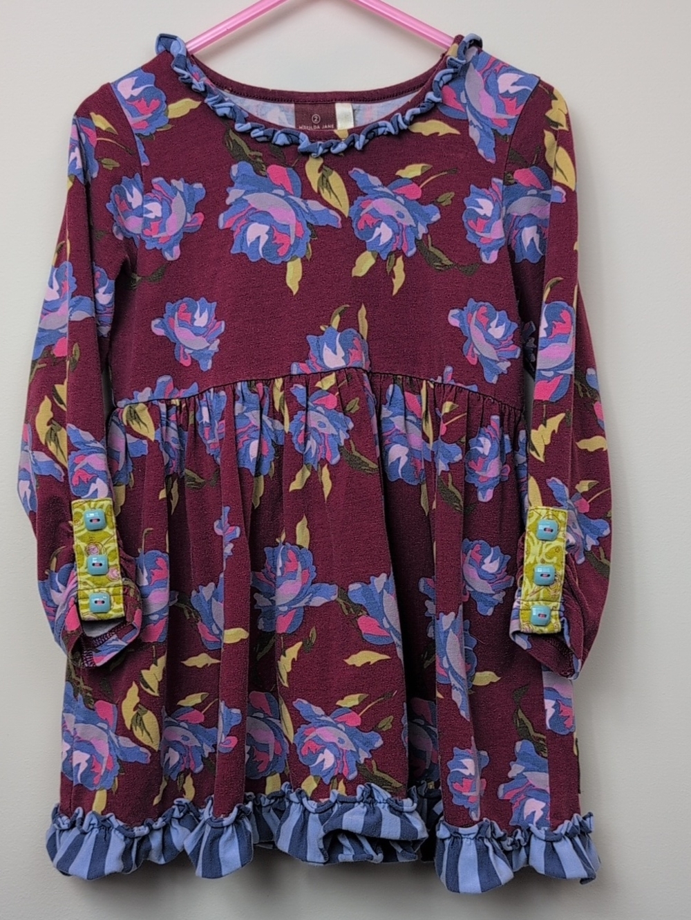 Matilda Jane Size 2 Floral Stripe Dress